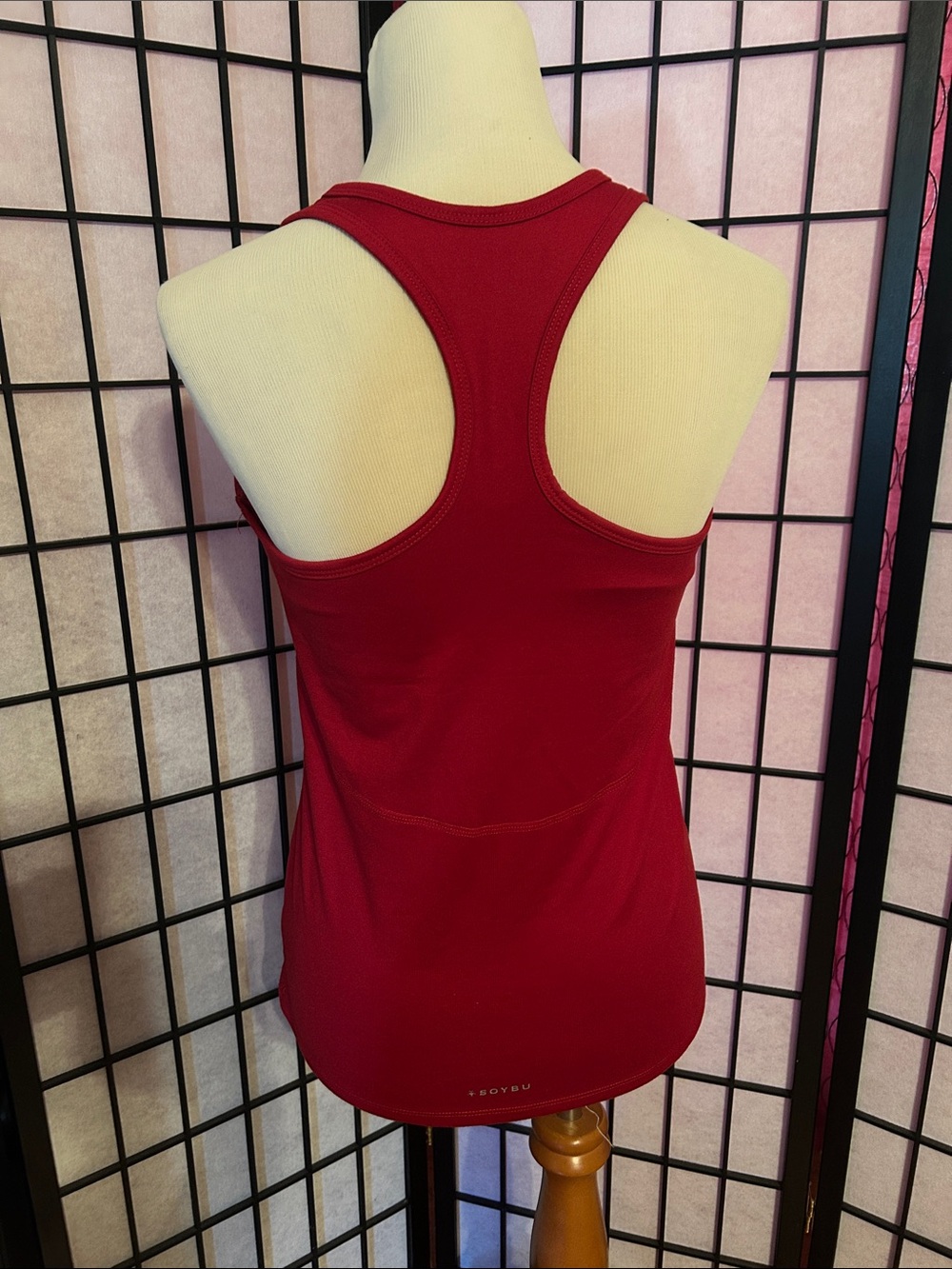 Soybu Red Ruched Racerback Tank Top - Picture 4 of 4